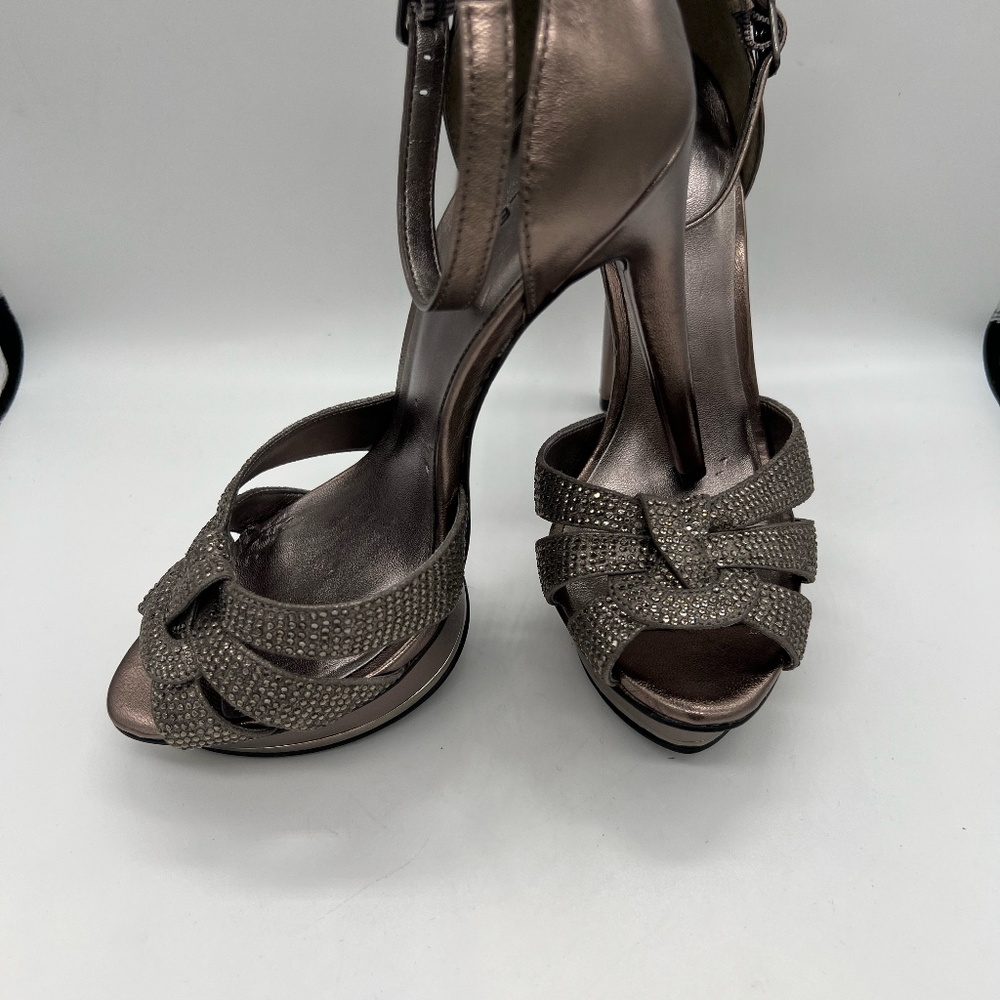 Metallic Platform Rhinestone Heels - Picture 5 of 6
